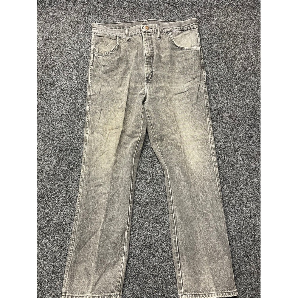 Vintage Rustler Mens Faded Black Denim Jeans Made in USA 40x32 Workwear